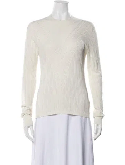 Pre-owned Veronica Beard Mock Neck Sweater In White