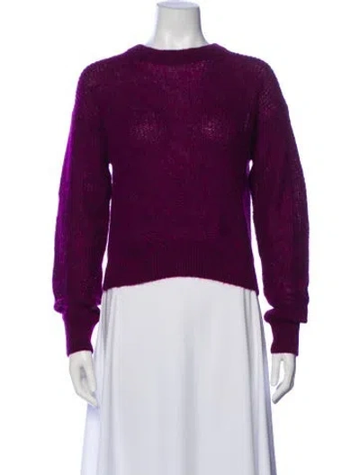 Pre-owned Veronica Beard Mohair Crew Neck Sweater In Purple