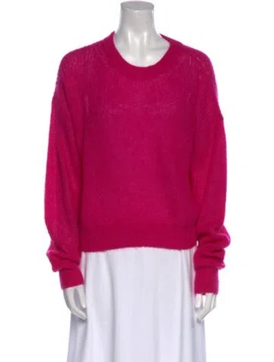 Pre-owned Veronica Beard Mohair Scoop Neck Sweater In Pink