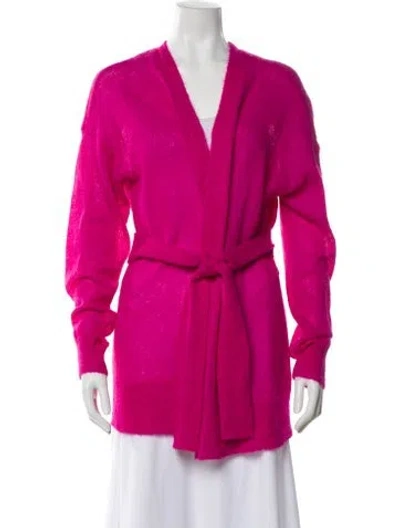 Pre-owned Veronica Beard Mohair V-neck Sweater In Pink