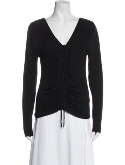 Pre-owned Veronica Beard Mohair V-neck Top In Black