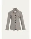 Veronica Beard Molyneux Tailored Houndstooth-pattern Jacket In Gray