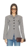 Veronica Beard Molyneux Tailored Houndstooth-pattern Jacket In Multi