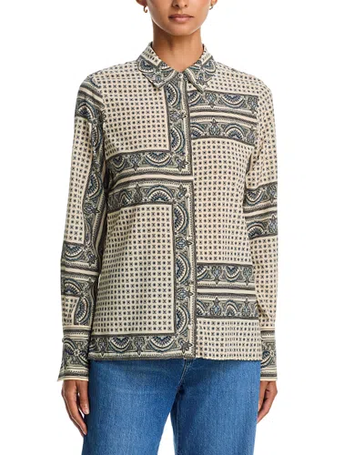 Veronica Beard Monique Button Down Shirt In Gray