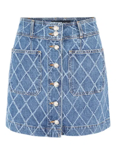 Veronica Beard Moxie Mini Skirt In Blue