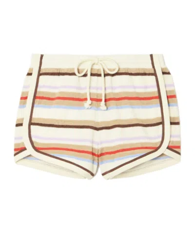Veronica Beard Mulberry Striped Cotton-blend Terry Shorts In Multi