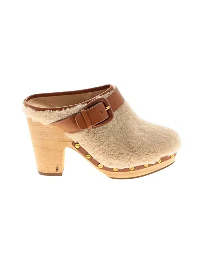 Pre-owned Veronica Beard Mule/clog In Tan