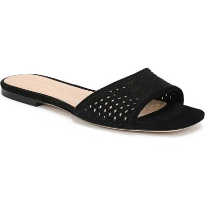Veronica Beard Myla Perforated Slide Sandal In Black
