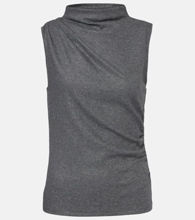 Veronica Beard Mylie Sleeveless Top Medium Heather Grey In Green