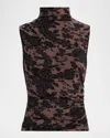 Veronica Beard Mylie Sleeveless Turtleneck Top In Brown