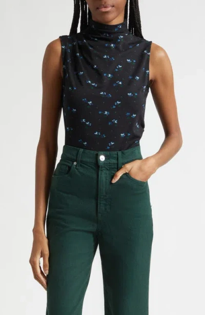 Veronica Beard Mylie Floral Sleeveless Top In Black