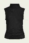 Veronica Beard Mylie Lace Mock-neck Tank Top In Black In Black