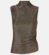 Veronica Beard Mylie Sleeveless Top In Antique Gold Lurex In Gold
