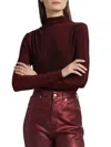 Veronica Beard Mylie Long-sleeve Top In Crimson Lurex In Burgundy