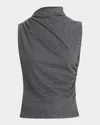 Veronica Beard Mylie Sleeveless Top Medium Heather Grey In Gray