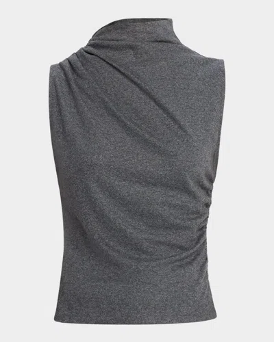 Veronica Beard Mylie Mock-neck Tank Top In Gray