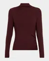 Veronica Beard Mylie Mock-neck Top In Burgundy