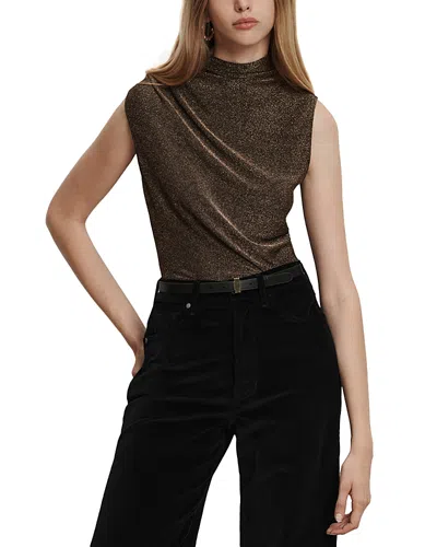 Veronica Beard Mylie Sleeveless Top In Antique Gold Lurex In Brown