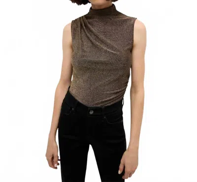 Veronica Beard Mylie Sleeveless Top In Antique Gold Lurex In Brown