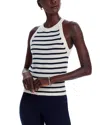 Veronica Beard Myrick Striped Cashmere Sleeveless Top In Ivory/navy