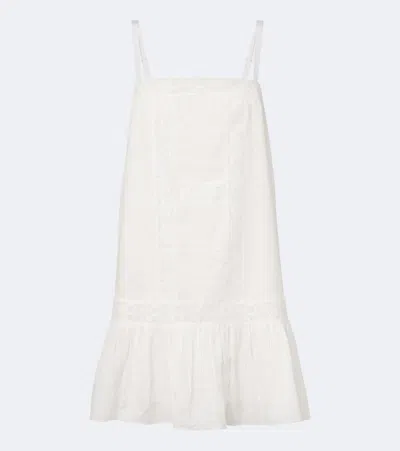 Veronica Beard Naderah Ramie Minidress In White