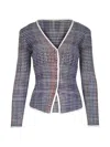 Veronica Beard Nadialine Striped-pattern Jacket In Blue