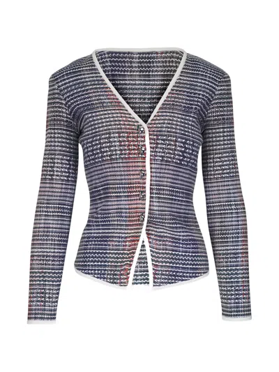 Veronica Beard Nadialine Striped-pattern Jacket In Blue