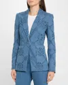Veronica Beard Naira Jacket In Sea Glare In Blue