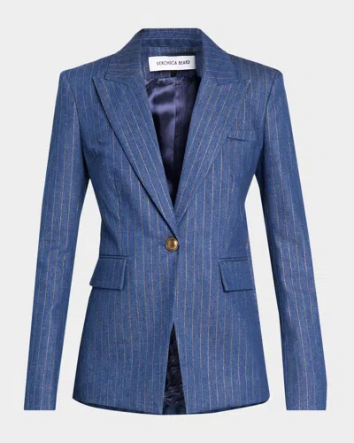 Veronica Beard Naira Striped Dickey Jacket In Blue