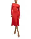 Veronica Beard Nami Knit Midi Dress In Poppy