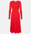 Veronica Beard Nami Ribbed-knit Sweater Dress In Poppy