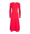 Veronica Beard Nami Knit Midi Dress In Red