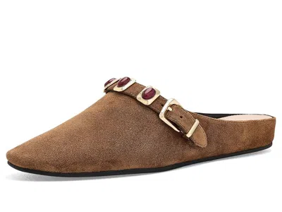 Veronica Beard Narcisa Cabachon Women's Dress Flat Shoes Chestnut: 8.5 M, Suede In Multi