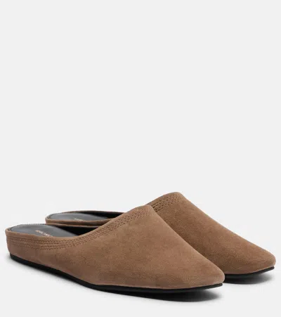 Veronica Beard Narcisa Suede Mules In Brown