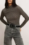 Veronica Beard Nate Plaid Mock Neck Long Sleeve Top In Brown