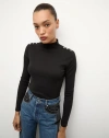 Veronica Beard Nate Top With Buttons In Black