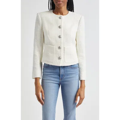 Veronica Beard Nathan Cotton-blend Tweed Jacket In White