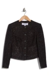 Veronica Beard Nathan Shimmer Tweed Jacket In Black
