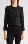 Veronica Beard Nathan Shimmer Tweed Jacket In Black