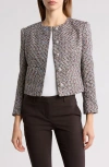 Veronica Beard Nathan Shimmer Tweed Jacket In Silver Multi