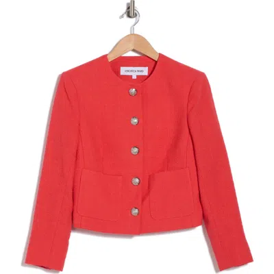 Veronica Beard Nathan Tweed Jacket In Watermelon