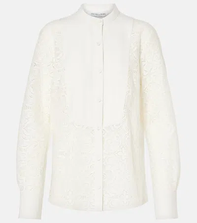 Veronica Beard Naya Embroidered Shirt In White