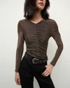 Veronica Beard Neeta Top In Antique Gold Lurex In Antique Gold Lurex