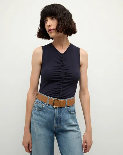 Veronica Beard Neeta Sleeveless Top In Navy
