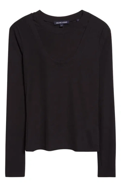 Veronica Beard Neita Knit Top In Black