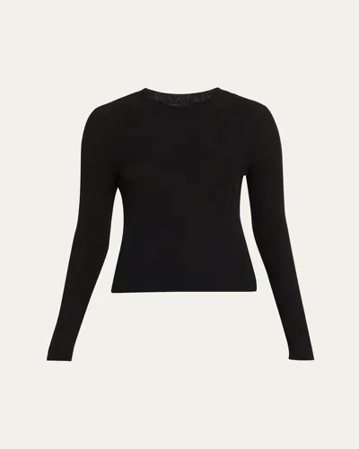 Veronica Beard Neita Layered Long-sleeve Knit Top In Black