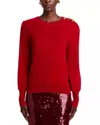 Veronica Beard Nelia Cashmere Pullover In Crimson In Red
