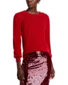 Veronica Beard Nelia Cashmere Pullover In Crimson In Crimson