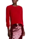 Veronica Beard Nelia Cashmere Pullover In Crimson In Pink