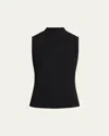 Veronica Beard Nellie Ribbed Shell In Black